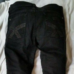 7 For All Mankind Black Gwenevere Super Skinny Jeans, U0041421S